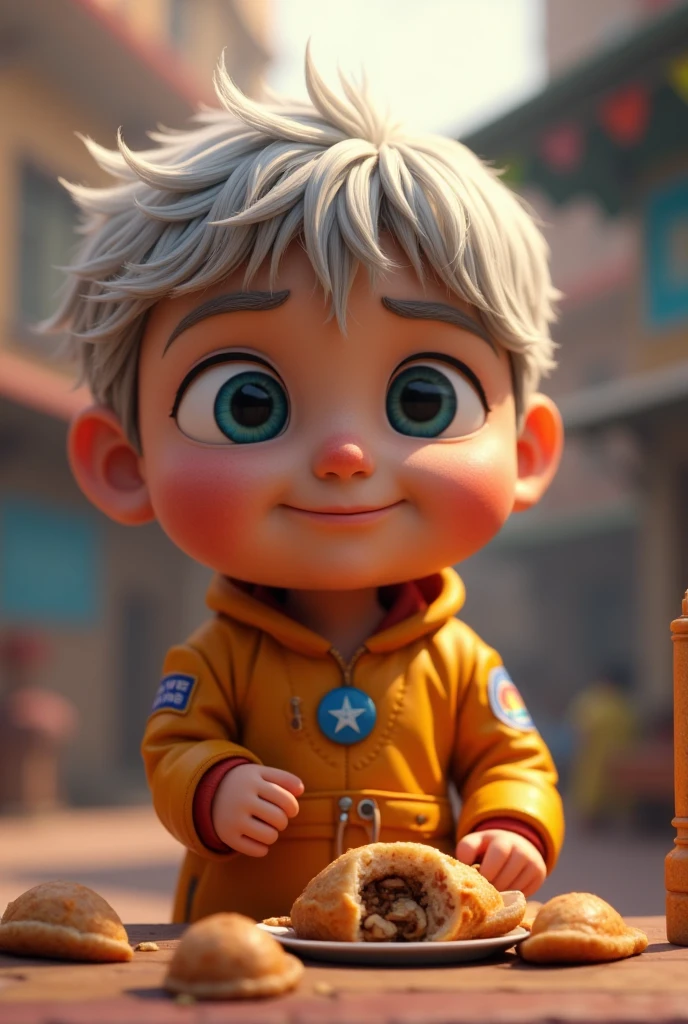 Full body (best quality,4k,8k,highres,masterpiece:1.2),ultra-detailed,(realistic,photorealistic,photo-realistic:1.37),thor ???,cute,white jacket, black trousers, medium:dragon ball style, vibrant colors, dynamic lighting profile, fluffy clouds, facial expression, playful energy, clear blue sky