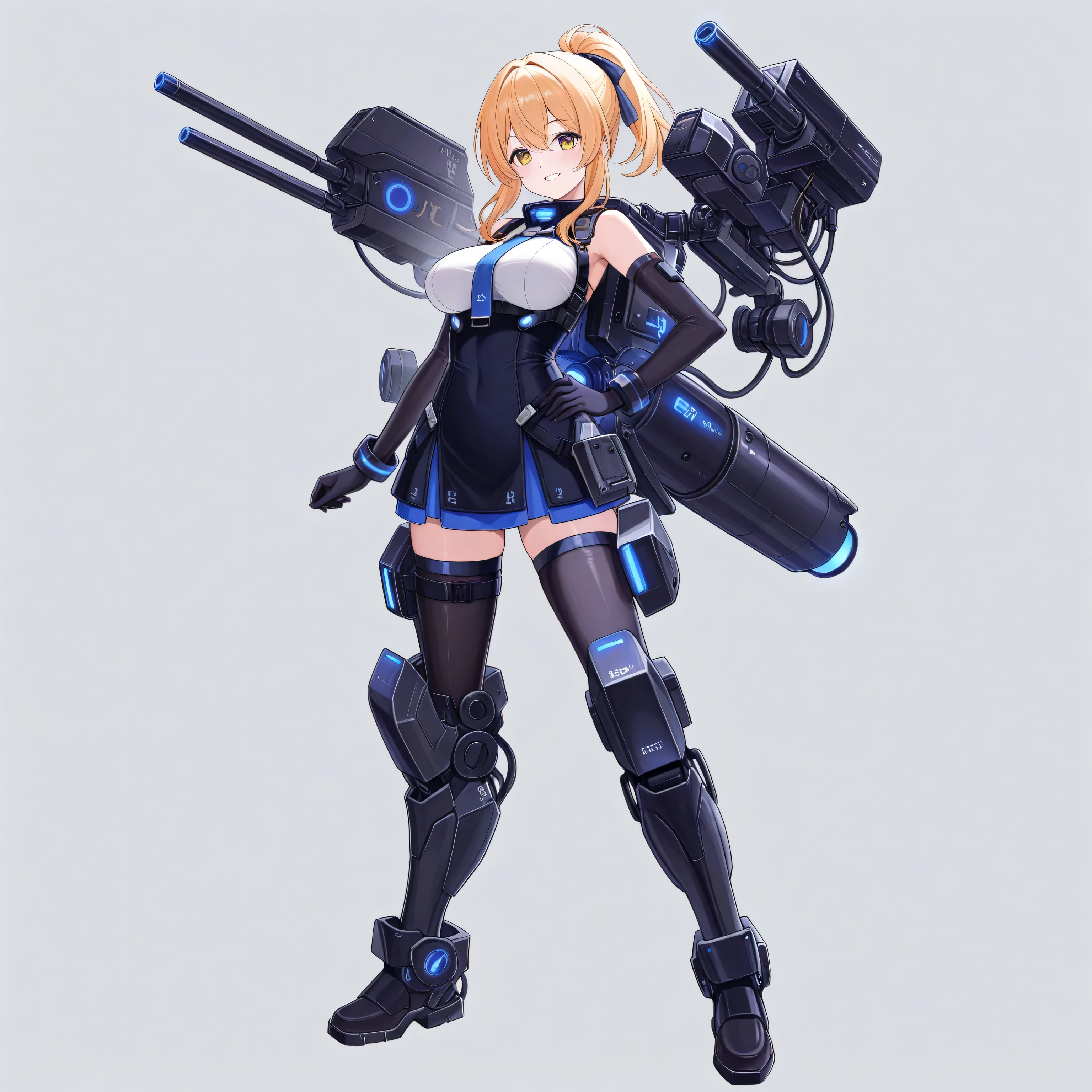 police girl ,blonde hair,blue eye,character design sheet, character turnaround, character in different poses