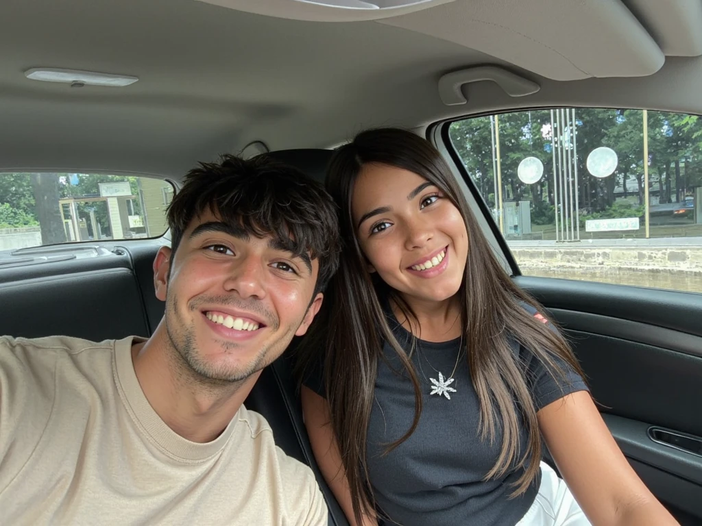 They're all smiling and having fun in the car, imagem de perfil, foto do perfil, 😭 🤮 💕 🎀, Casal feliz, beijando juntos fofos, Viagem, Thomas Anthony e Malika Favre, Alexandre Rostov, foto muito precisa, Jordan Grimmer e Natasha Tan, 😭🤮 💔, they are in love, foto de perfil headshot