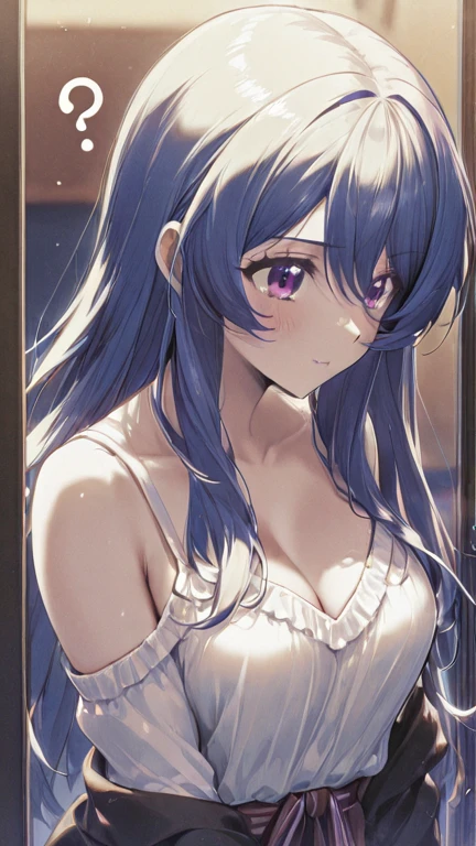 Blue Long Hair,tre anatomically correct、 A seductive anime girl, Gentle expression、cosmos、the whole、cum on、sexual excitement、seduces、on the beds、embarrassed from、red blush、NAKED Apron、Half-taken clothes、(is in estrus)、Wide open mouth、Clothes that are wet、perspiring、(Feels)、(Lying on your back 1.3)、about 25 years old、panting、Adults、Close your eyes、Bedroom、