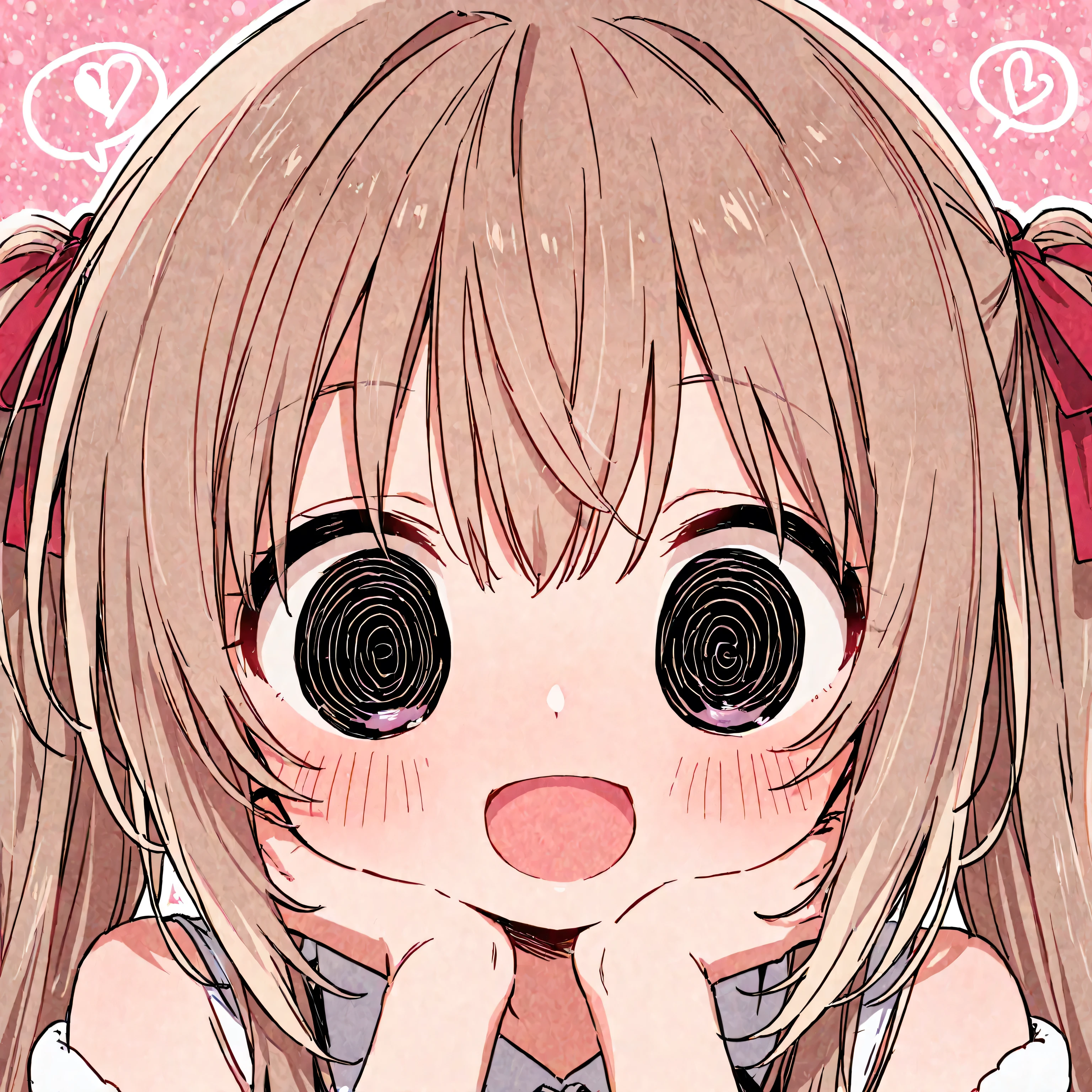 Anime girl with long hair and big eyes laying on a bed - SeaArt AI