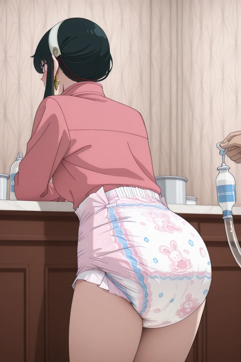 Yor Briar, diaper, exam, enema, ass,