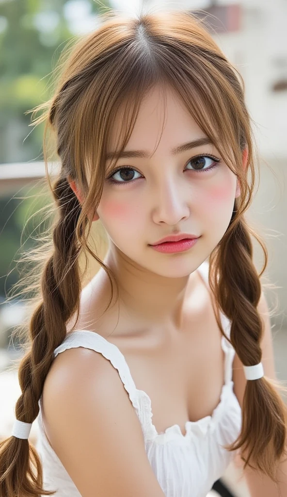 (close-up:1.2), face of girl, 7 yo, (look at viewer), (European), Chestnut hair, cornrows,
(surprised:1.4),
(best quality, realistic:1.4),