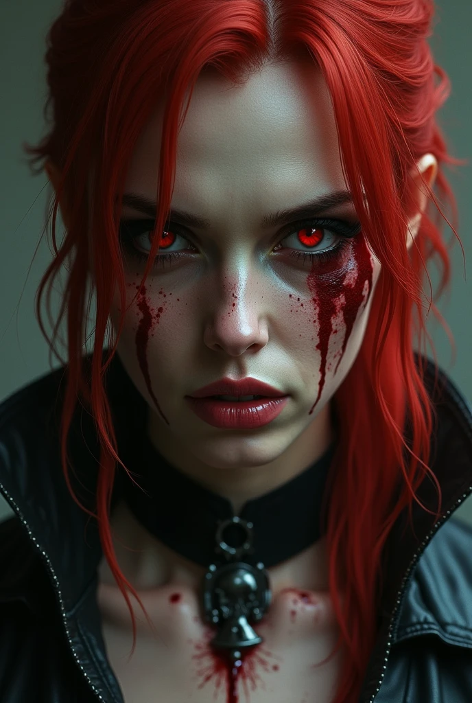 HD,dark ,wet clothes, red hair