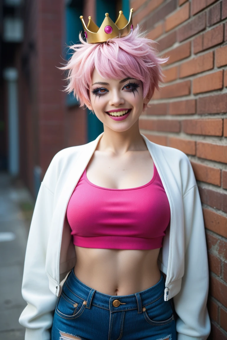 1girl, (paw gloves:1.2), 1girl, narrow waist, middle breasts, plump, (( looking at viewer, smile, happy, laughing, )),(paint on gloves, fingerless gloves, paw, paw pose, paw gloves, paws, blush, nose blush, smile, happy,), (tights, tight, Tight fitting, tight shirt, pink t-shirt, pink shorts, pink shirt, pink hair, colorful hair, curly hair, silver hair, scratch posture, small cat ears, ), (sunlight, sunshine on body, sunset, indoors, warm color, warm light), (pale skin, real skin, super white skin), (white skin:1.2),
(best quality, highres, photorealistic, raw, 8k,masterpiece, ),best quality, masterpiec8K.HDR. highresabsurdres:1.2, film grain, blurrybokeh:1.2, lens flare, (vibrant color:1.2), (delicate),