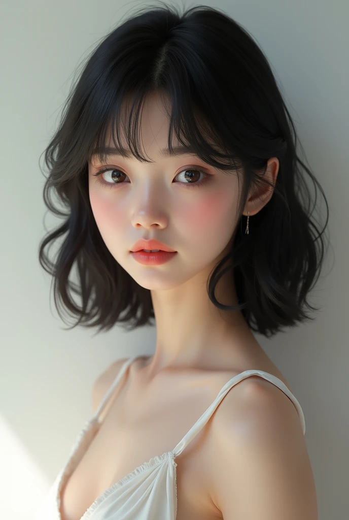 (masterpiece:1.3), (8k, Photorealistic, RAW Photos, Best image quality: 1.4), Japanese, (One Girl), Beautiful Face, (A vivid face), (Black-haired, short hair:1.3), Beautiful hairstyle, Realistic eyes, Beautiful Eyes, (Realistic Skin), Beautiful Skin, Charm, Ultra-high resolution, Surreal, High definition, Golden Ratio, Detail Makeup,Seeing the viewer,Mid-breasted,Pink Lingerie、Pink Bra、Pink Panties、Seamless Lingerie、Cabin attendant、nurse