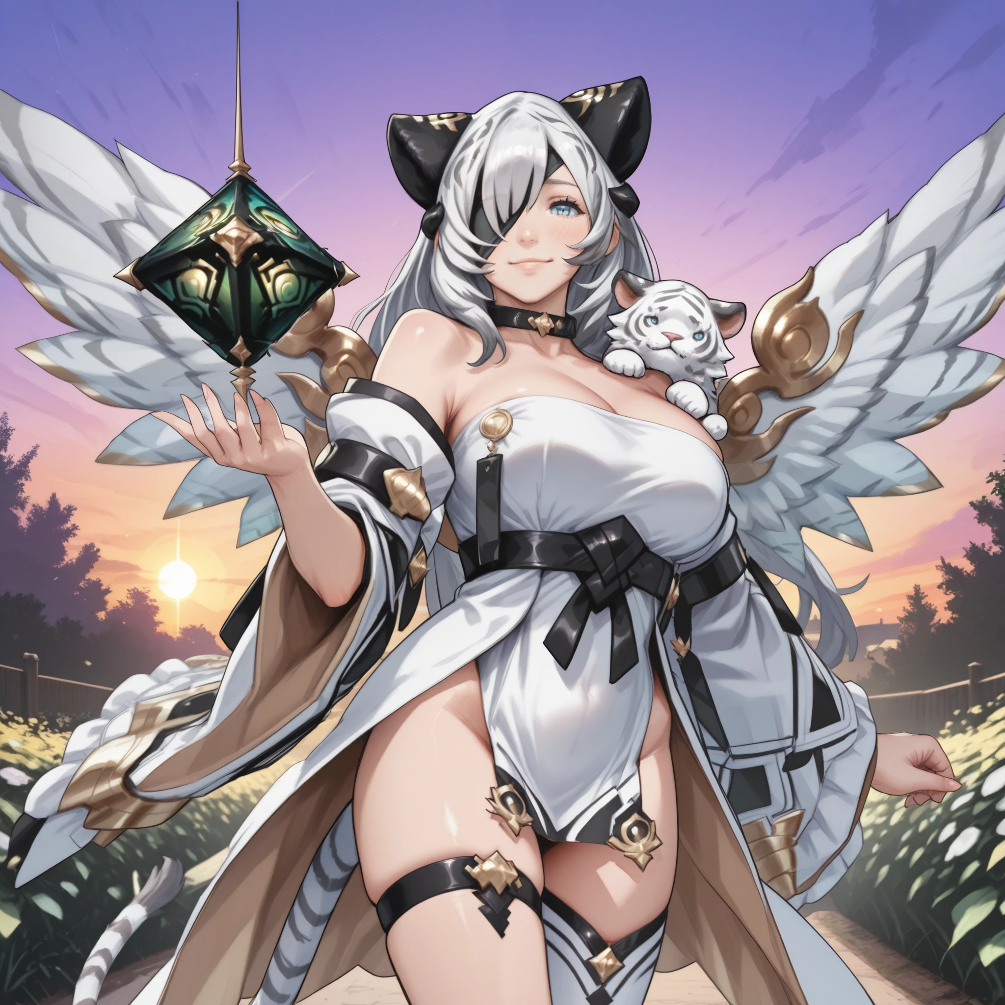 (Blade_nia), (small_female), (By Slugbox), (by cutesexyrobutts), ((tiny_breasts:1.5)), ((Massive_exceedingly_extremely_wide_hips)), [thick thighs:0.4], (white_tail), seductive, (long_legs), (Perfect_eyes), long_eyelashes, sexy, 1080p, (best quality), (masterpiece)