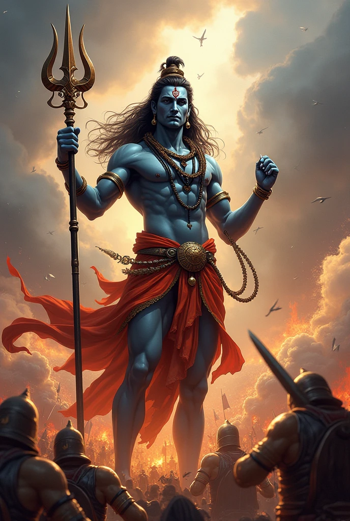 Lord shiva with Indian flag
