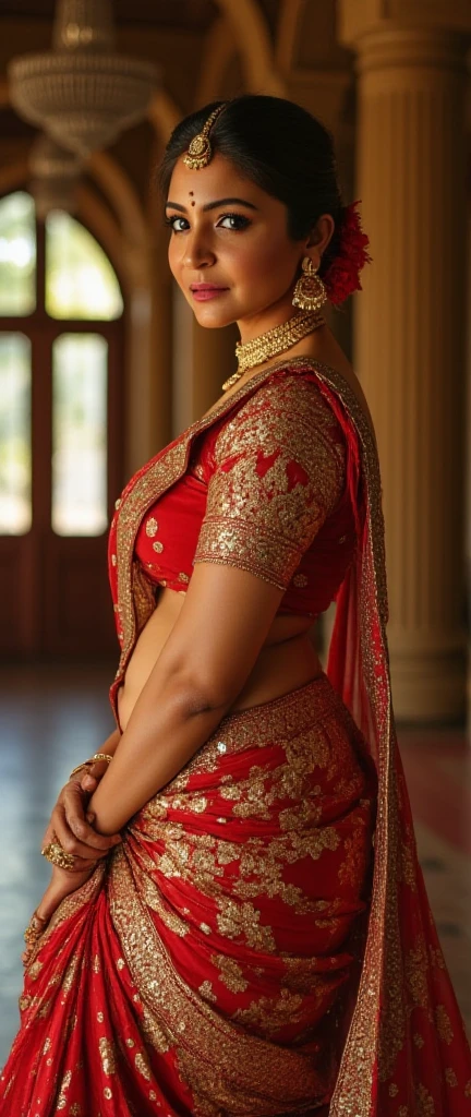 Foto RAW, photorealistic, photography, full body shot, master shot, perfect eyes, goddess like beauty, pierced eyes, perfect thick chubby mallu Desi aunty bhabhi, Wearing a Stanapatta, a chest-band.Saree model, model Photography, Indian saree shoot, Indian traditional wear advertising photography, traditional wear brand shoot, face of Indian actress Sonakshi Sinha, masterpiece, realistic, realism, incredible details, pleasure, photorealism, detailed skin, skin pores, high contrast, photorealistic Artstation 8k HD digital art trend of high definition and detailed realistic skin texture, ultra detail, realistic skin texture, armature, best quality, ultra high definition, (photorealistic:1.4),, high resolution, detail, raw photo, sweat, Re sharp, by Lee Jefferies Nikon D850 Film Stock Photo 4 Kodak Portra 400 Camera F1.6 Lens Rich Color Ultra Real Realistic Realistic Textures Dramatic Lighting Unreal Engine Trending at Art Station Cinestill 800,(pele altamente detalhada: 1.2), 8k UHD, DSLR, soft-lighting, alta qualidade, grain of film, Fujifilm XT3,she didn't like to wear blouse or bra, she is happy to wear only saree, she hates blouse or bra, detailed hairy armpits, hyper realistic skin, skin pores, sweat, veins,