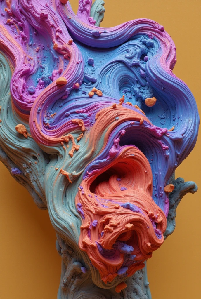 a close up of a colorful sculpture of liquid flowing down a wall, psychedelic dripping colors, melting paint, abstract liquid, melting paint drips, intricate flowing paint, melted paint, 3 d fluid simulation render, digital art 4k unsettling, dripping colors, dripping paint, dripping oil paint, paint drips liquid wax, hallucinatory art, psychedelic digital art