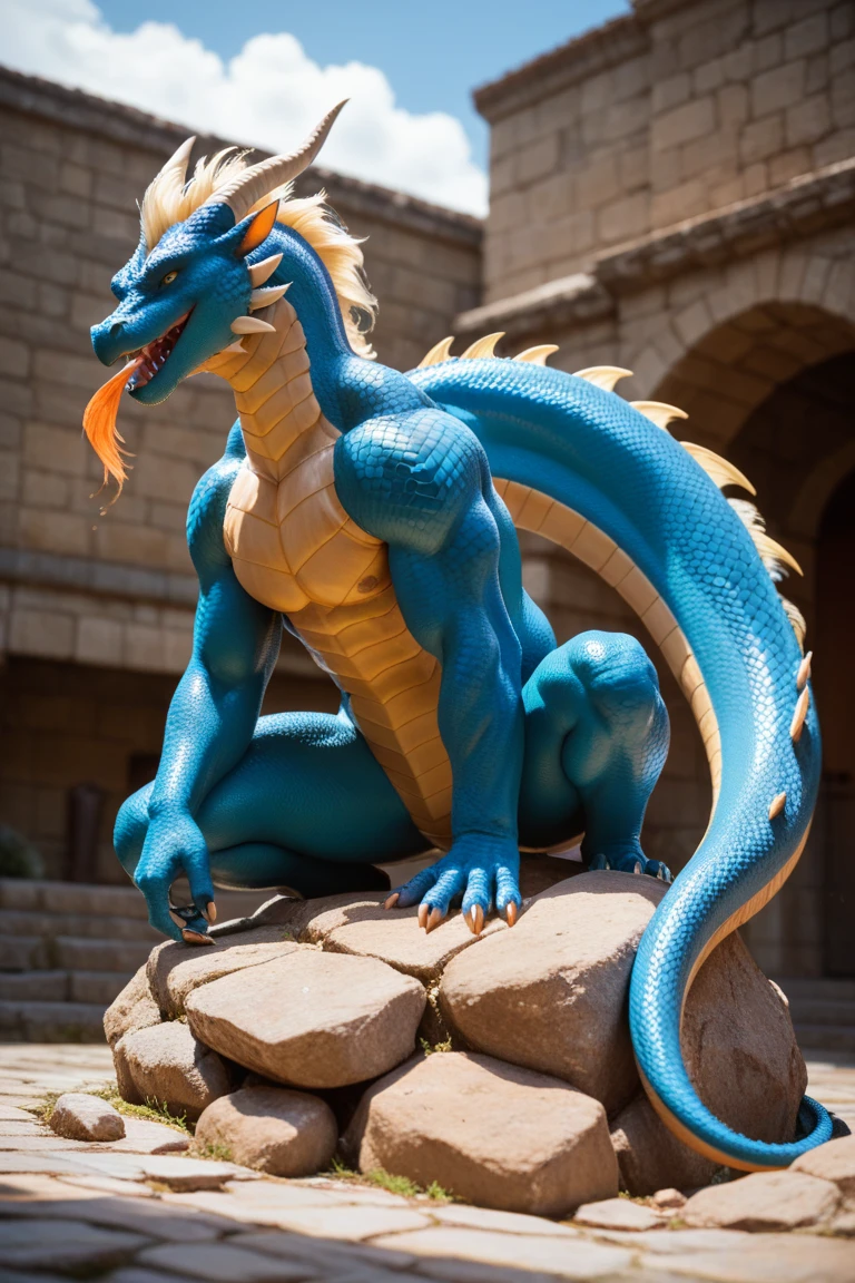 a light blue dragon