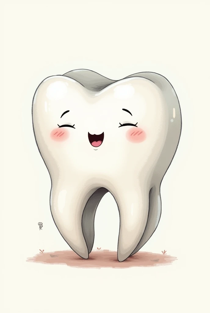 Cartoon of a mother molar breastfeeding her baby molar