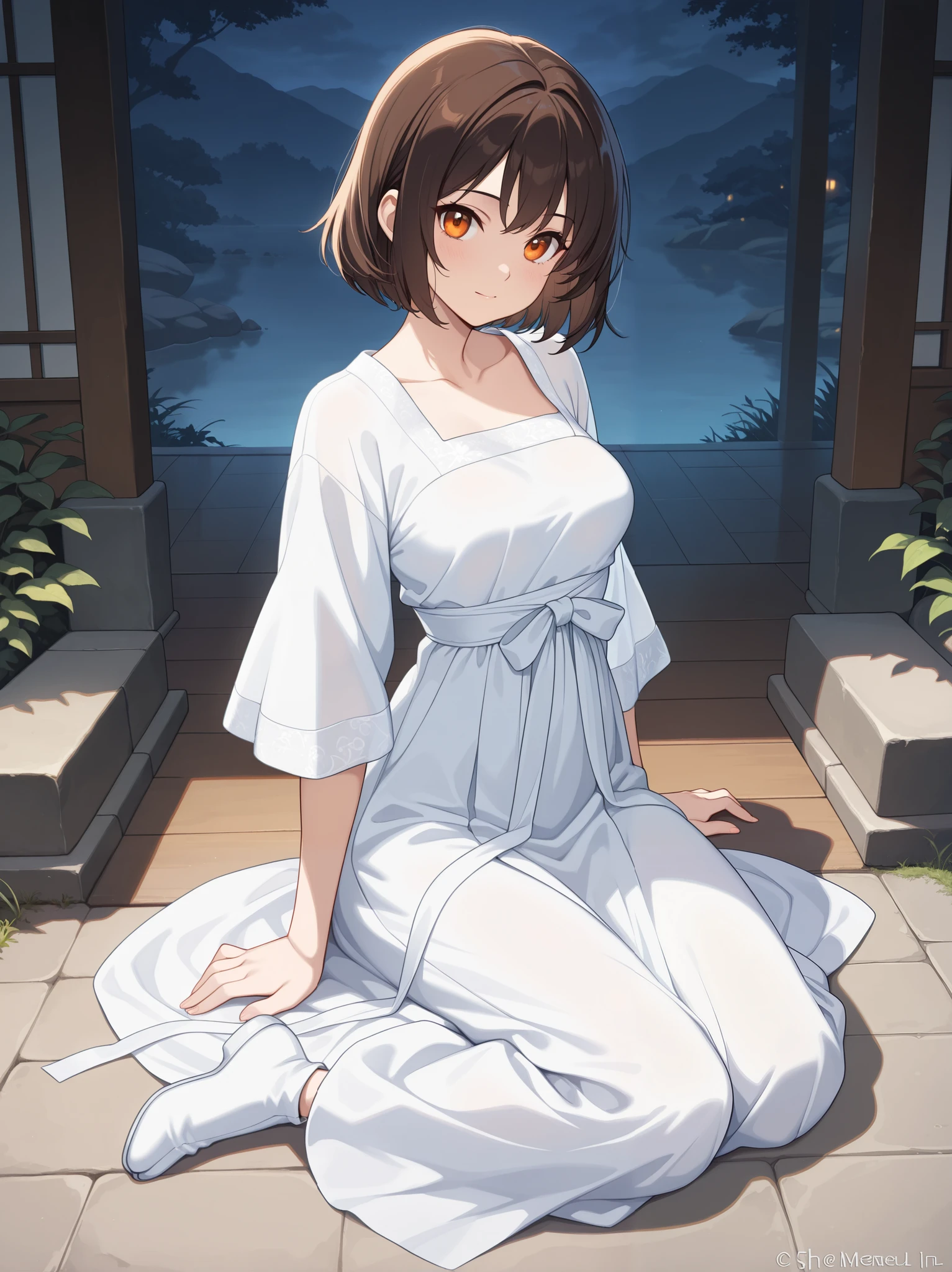 tmasterpiece, A high resolution, Lighting, in style of kyoto animation, Your name is cinematic style, natta, midynight, the soft light, enchanting glow, (1人の女性: 1.3), (Alone: 1.4), Long eyelashes, a short bob, nase_face flushed, awas_beaks, futon, nakeness, nakeness, Towels, i can play, dynamic viewing angle, Perspectives, bokeh, depth of fields_'s_venue, Translucent liquid comes from_ hereinafter