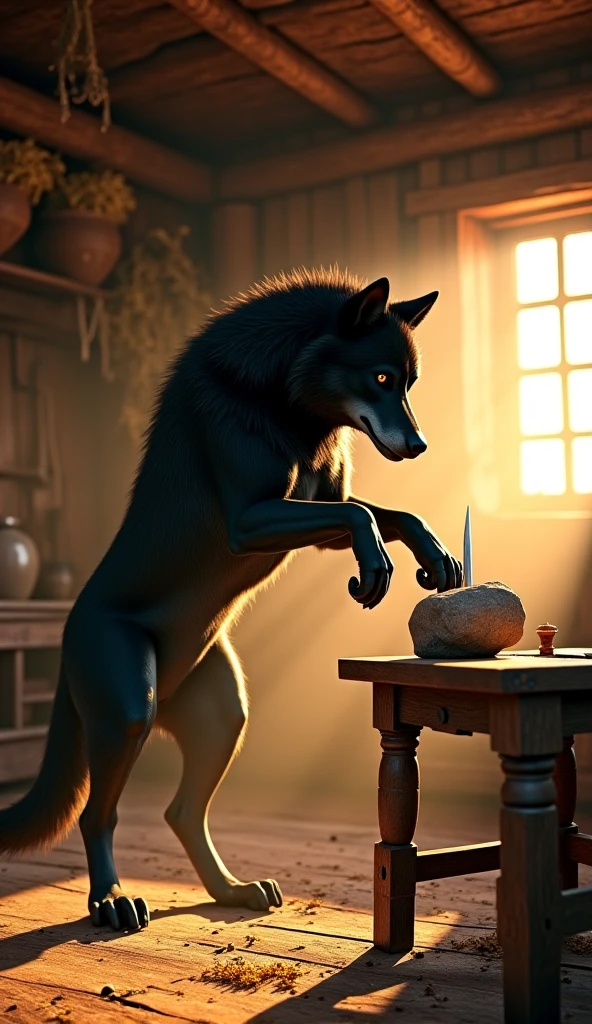 White wolf puppy. Baby, , small, , Male, holding, is sitting, weapon, Male focus, horns,Background to the war, colored leather, fire, candle, Without clothing , completely naked. testicles between legaster, Best quality))
\
