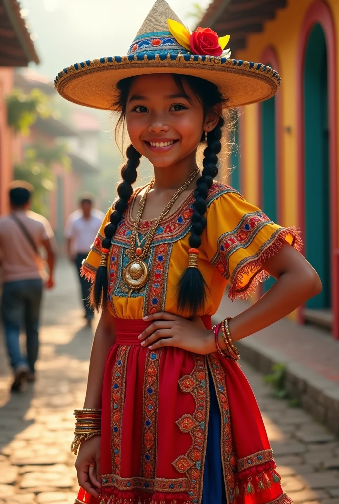 Girl with typical Veracruz costume 