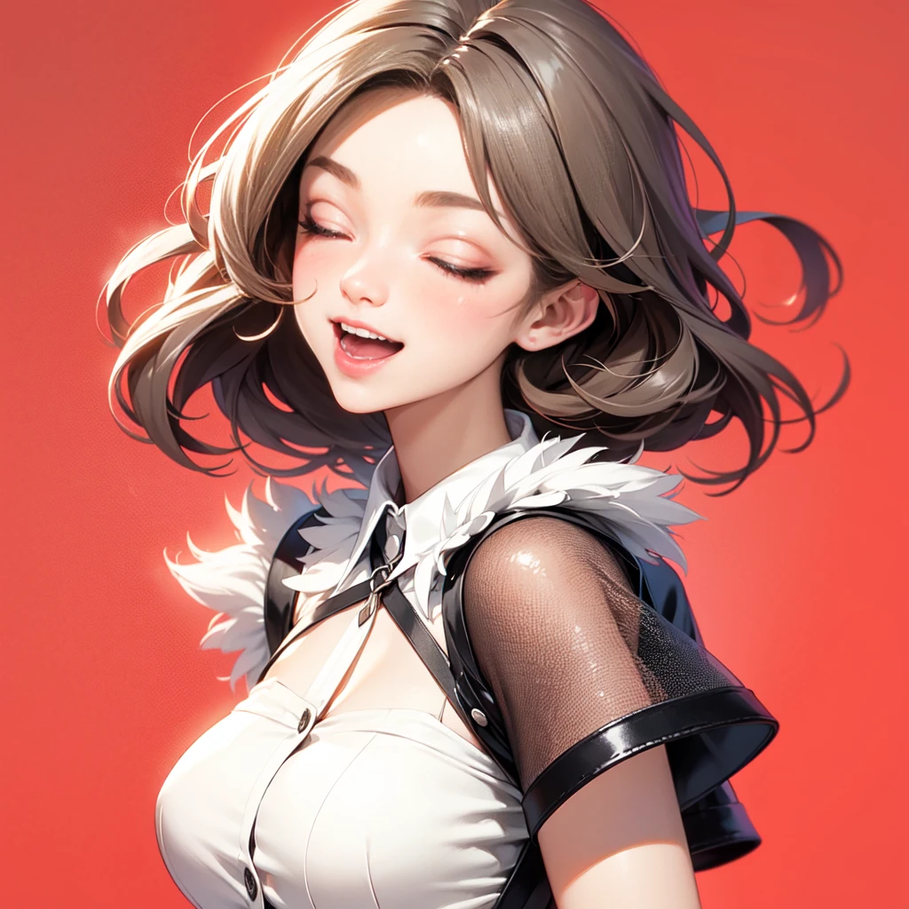 (((masterpiece, best quality, ultra highres, 1 girl, solo, no background))), super detailed skin and face and eyes and finger, beautiful japanese woman, small breasts:1.5, skinny, light brown hair, white background, very short hair, (an illustration of girl), Knee shot, Generate with illustrations, Various expressions, Various poses, Various Costumes, Please draw the entire character within the frame, ensuring that the head, arms, and legs are not cut off. The background should be simple, with the character positioned centrally, spread legs,