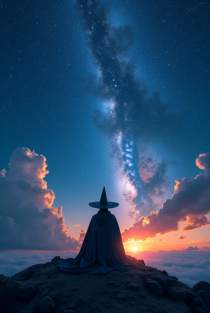 (bottom view:1.4), Abella Danger, black robe over naked body, (transparent robe:1.3), posing by the pier, (stands bent over, looking at viewer), (night, starry sky), dim light passes through hair, depth sharpness, bokeh