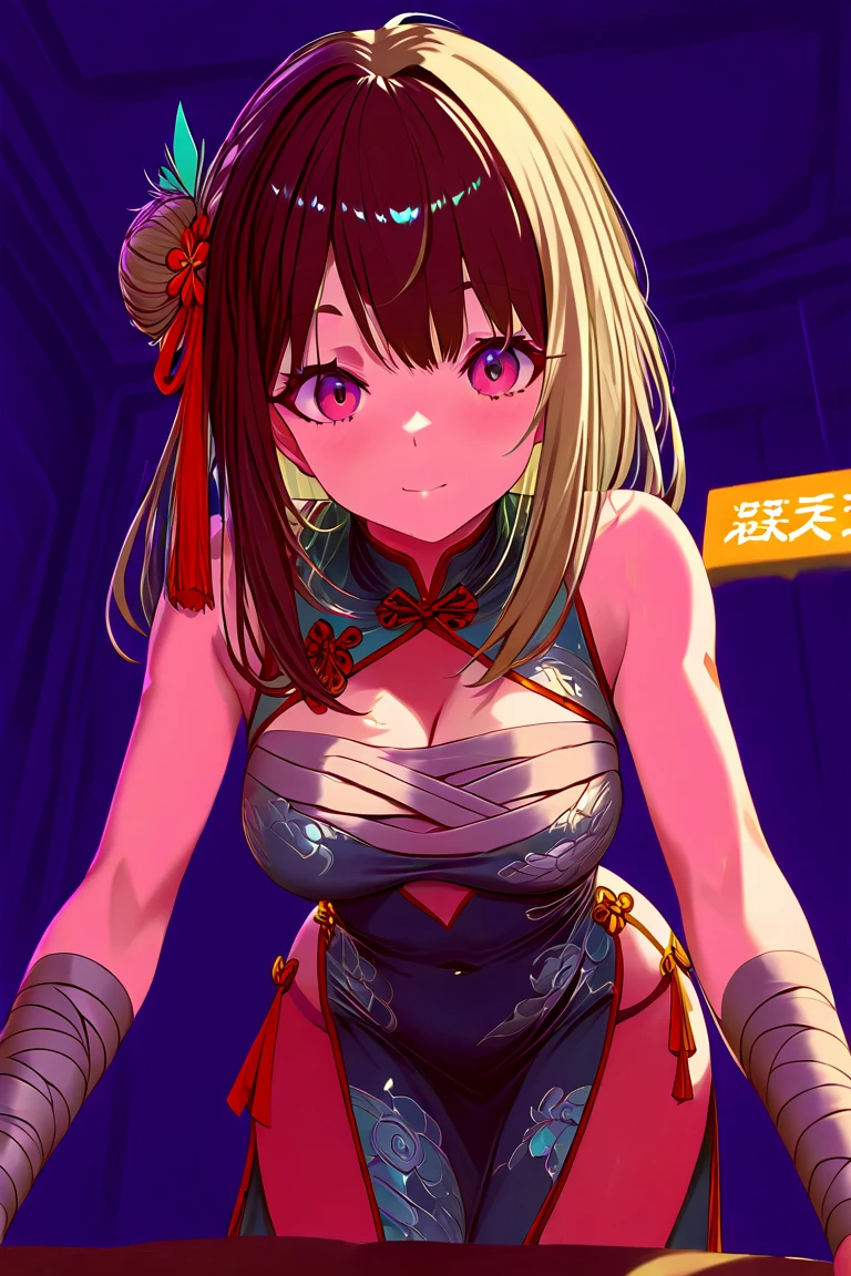 ((Brown hair)),((Braided shorthair)),((With black eyes)),Slight red tide,(Open-chested Japanese pattern swimsuit:1.5),(Bikini type swimsuit 1.4),(Dragon's horn:1.25),(fluffy cloak),(stylish five finger gloves:1.2),(Ruffled ornament:1.25),(Accessories and hair ornaments with flower motifs),(Usamimi:1.7),(active movement:1.25),It's snowing a little,(The color of the swimsuit is light purple、blanche、golds:1.3),Kamimei,(close up of face:1.35),(Illustration of an oversized dragon in the background:1.5),(Precincts of the shrine:1.25),sexy pose,(A happy, fluttering face),