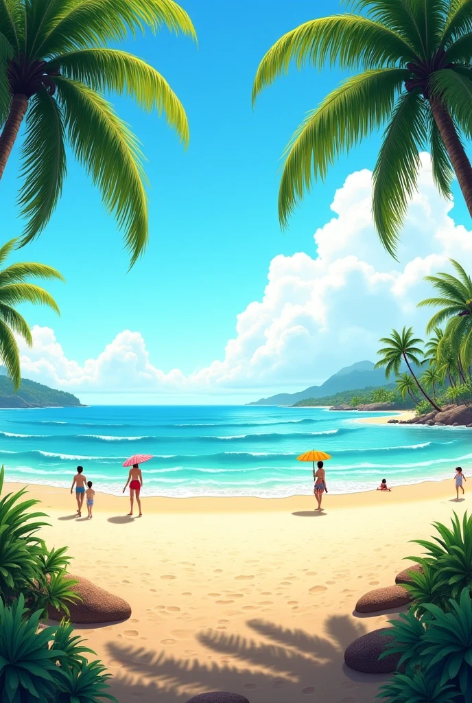 After noon scheme at a beach
