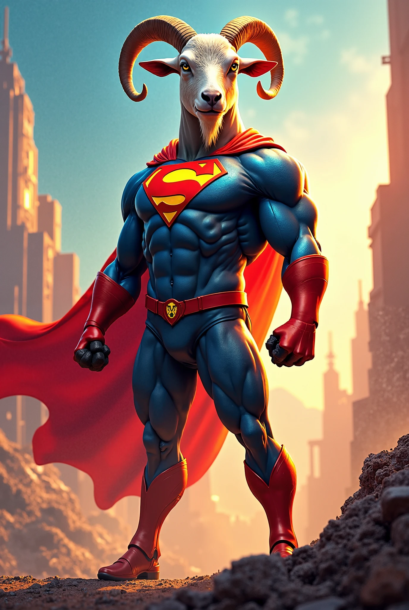 Marvel movie poster oil painting of a Bluetick Coonhound cat as a massive muscular superhero wearing an orange and white superhero costume with a stylized "T" logo on his chest, heroic pose, cape, Tennessee autumn hills background, in the style of a Frazetta oil painting