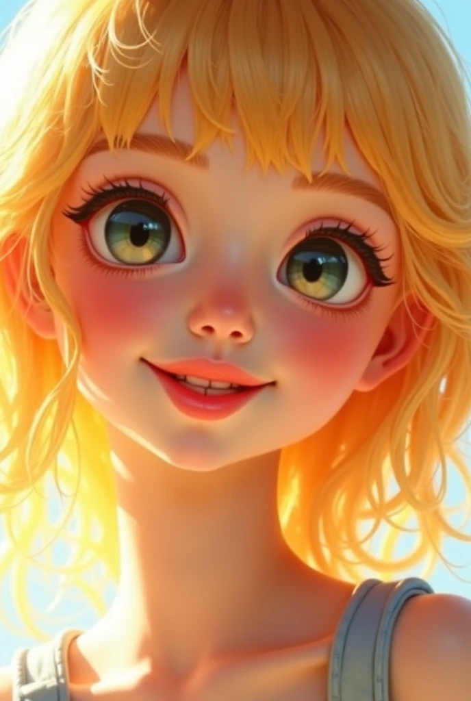 A 12 year old girl with blue bra, bare stomach, yellow panties, joyful and friendly, detailed portrait, extremely detailed face and eyes, long eyelashes, cute expression, golden hour lighting, soft pastel colors, natural skin tones, photorealistic, 4k, best quality