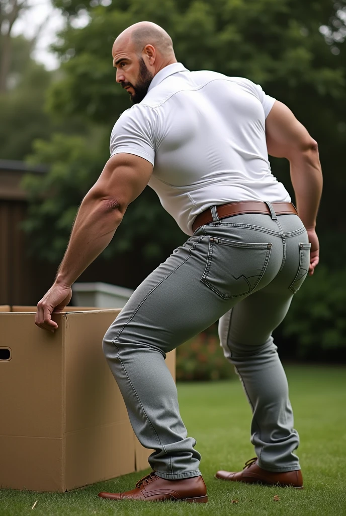 1boy, (Blue Eyes), happy smile,American boy,18 years old,young, slim body, slender, skinny body build, child-like, twink,stepping off brown delivery truck, ChadLogan, ups-outfit, polo shirt, shorts, belt, shoes, holding box, grinning, masterpiece, (((full body portrait))), ((full body)), wide angle, (looking at viewer), highly detailed, (high skin detail), (high face detail), photorealistic, RAW photo,pale skin, pink nipples, skinny, good lighting, very pale skin, light skin, model with attractive body,,big bulge and big butts,(Best quality, 8k, Masterpiece). High Detail , , superior quality, natural lighting, beautiful, sexy, correct anatomy, good composition,realistic shapes, realistic skin tones,Natural eyes,realistic eyes,looking up at viewer,vpl,realistic muscles,Realistic wrinkles on the skin,Realistic arms and legs,Realistic face,realistic hair,Make a sexy and seductive face,, Clear Focus: 1.2, Perfect Body virile: 1.4 , Slender Abs: 1.2, Highly detailed face and skin texture, detailed eyes, double eyelids, big upper lip, man focus,amazing composition, front view, HDR, volumetric lighting, ultra quality, elegant,Post a erotic photoshoot,Realistic pose,detailed hair,full body,Fujifilm XT3 photorealistic art by midjourney