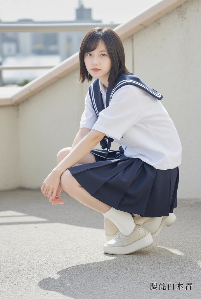 She had a bob cut, fair skin, bare feet and wore a sailor uniform.18Year-old high school girl