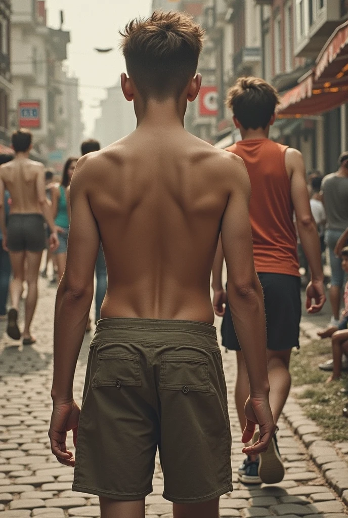 1boy、Photo Quality、Cute handsome man、Mash Hair、Japanese male, 、Completely naked、Full nudity、erection、Huge penis、Highest quality、Realistic、beautiful、On the road、Surrounded and stared at by women in dresses、Back view、Party Venue
