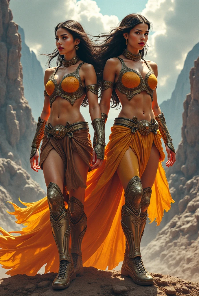 a masterpiece of,Super-High Resolution,A woman with a long sword in her hand, Swing your sword vigorously on the rock,Fully armed,A female warrior in combat,Battle robes fluttering,Full body like,Ancient Greek idols style,deusa Atena,Goddess of battle,Goddess of beauty,body art。The background is sky and clouds, Thomas Blackhill,Greek goddess Athena, j c leyendecker 8 k,portrait of celtic goddess diana, venus godness athena, --auto