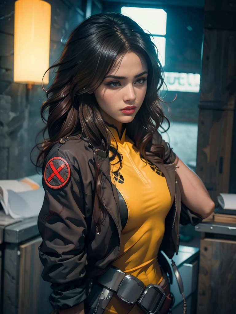 (8k, best quality, masterpiece:1.2), ultra-detailed, Masterpiece, realistic lighting,masterpiece, best quality, masterpiece, official art,extremely detailed CG unity 8k wallpaper,beautiful detailed eyes, light on face, 1girl, Asuka,Upper body, breasts, pilot_suit, plugsuit, red_jacket, windbreaker, gloves, bandage, hair_ornament, bracer,