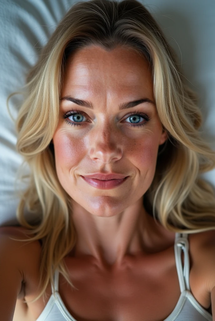 NSFW, [f1.4,40mm, photorealistic, raw, 8k, delicate skin, intricate details, dramatic light, RAW photography, film grain,(indistinguishable from reality:1.4), photo taken with a Hasselblad H6D-400c MS],
(1girl:1.2), picture of beautiful smiling 18yo girl, topless laying in bed, bare ass visible, beautiful room, 18yo girl, (red hair), long hair, 1 three-strand braid, sexy smile, perky breasts, stunning eyes, detailed skin, (fit:1.1), lipgloss, (HDR:0.3), bokeh, detailed skin,