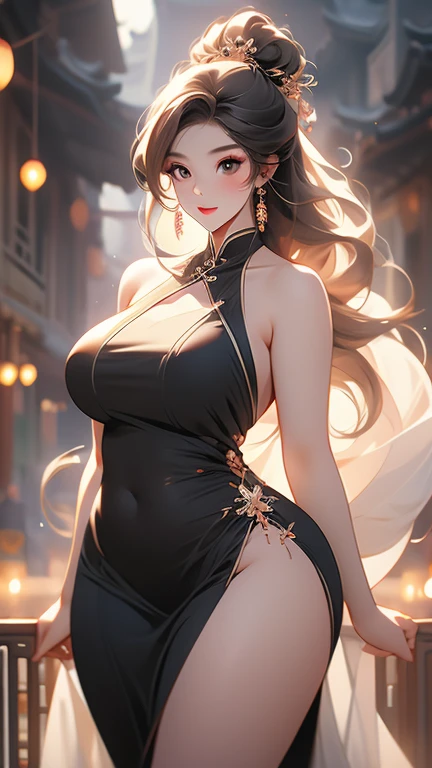 (masterpiece, best quality)
1 woman, full-body, aged 20, chubby, nsfw, in a no dress, sleeveless, dark eyes glimmering with allure, long legs accentuated by the night, long black ponytail cascading down her back, stunning beautiful artwork, maximalist style, created by artgerm, 8k anime artwork, 8k photograph, currently trending on ArtStation.