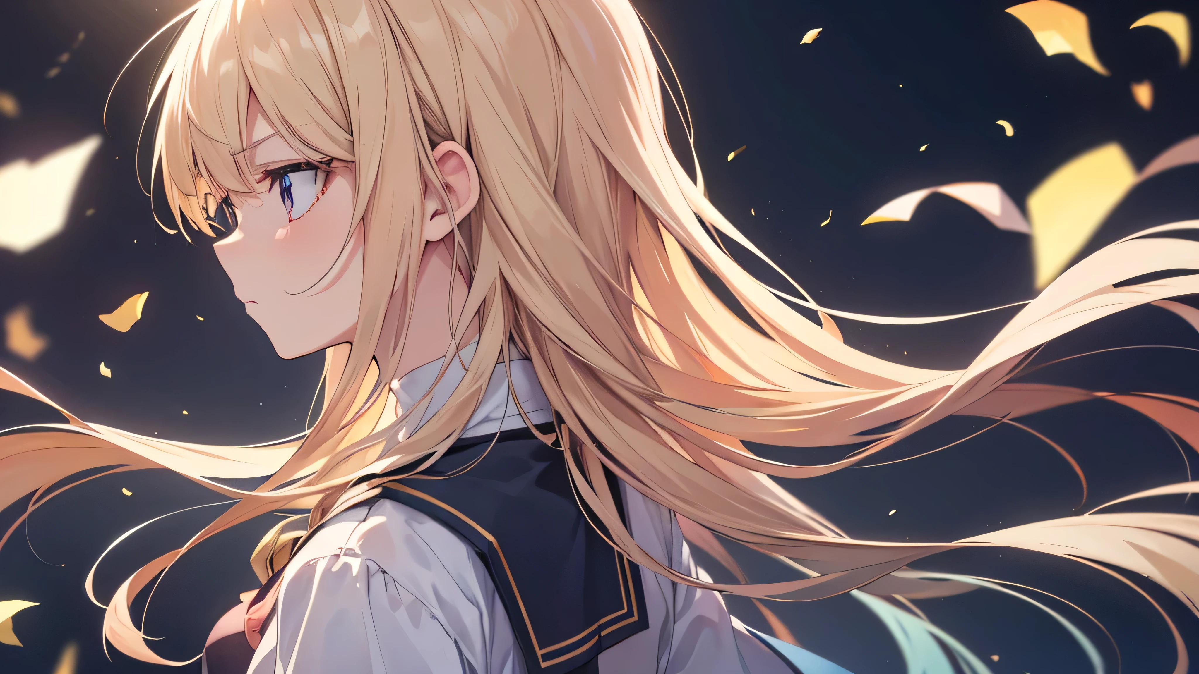 ((((master part, melhor qualidade, high resolution)))), 1girl, asuna yuuki, cabelos castanhos, Olhos castanhos, Cabelos curtos ondulados, mediuml breasts, corar, Sorriso leve, separated-lips, brilhar, Coxas, bareshoulders, 鎖骨, cintura estreita, clivagem, (Rosto bonito e detalhado, belos olhos detalhados), (revelando roupas:1.0), (Cortina de seios, Peitos laterais, decote mergulhante, vestido dourado, mini vestido de cetim sem costas, corte de fenda alta, Revelando, colar de prata, ornamento de cabelo, Brincos), night sky, luz noturna, Fancy Jazz Bar