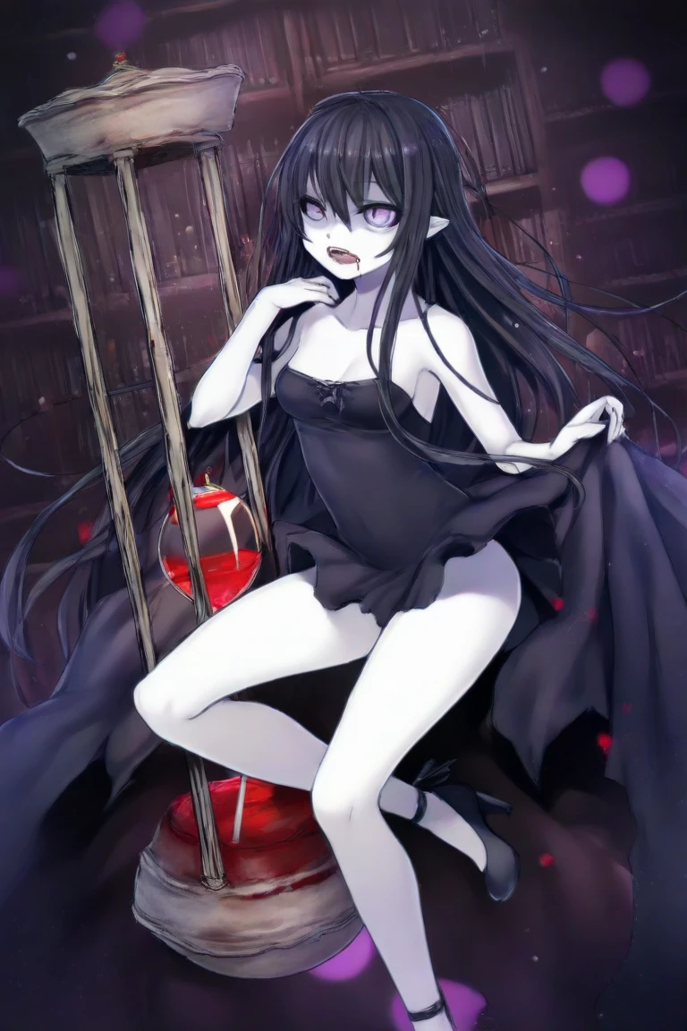 Top Quality, (background detailed), (on top of man), looking down, view from below, full body, spread legs, slip, high contrast, super beautiful girl, detailed original illustration, sensual, delicate face, attractive, bad girl, sexy, looking at camera, real breasts, twintails, stalker, Crazy Smile, Crazy Eyes, Heads Up, Holding Knife, Pale Skin, Bloody, Black Hair, Yandere, Mine Girl, Lolita, Blood Makeup, Red, Black Background, (Black Background: 1. 5), Beautiful Line Drawing
