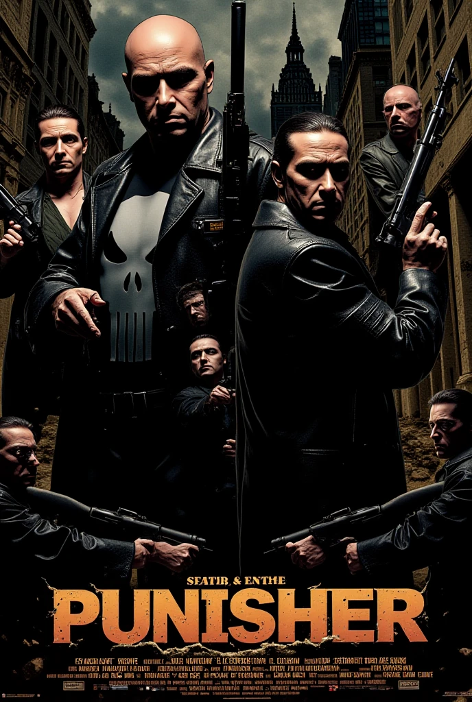 Poster of a Puninsher movie called: puninsher no mafia. That Puninsher and King Pin New York appear on the poster