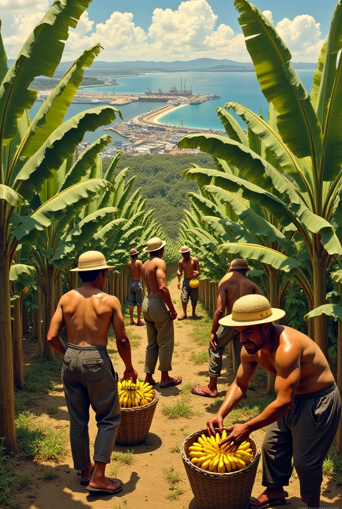 GENERATE AN IMAGE OF THE IMPACT OF THE CONFLICT BETWEEN RUSSIA AND UKRAINE ON THE ECUADORIAN BANANA SECTOR 