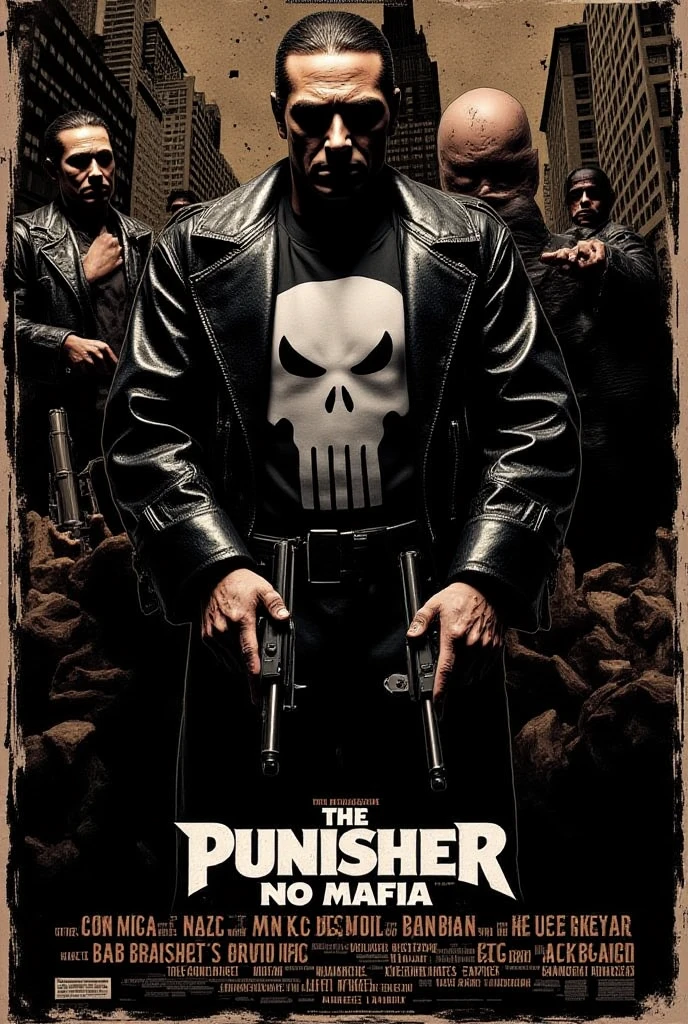 Poster of a Puninsher movie called: puninsher no mafia. That Puninsher and King Pin New York appear on the poster