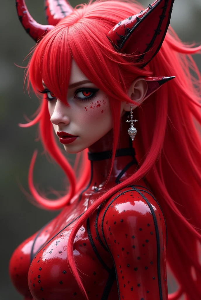 a beautiful woman with scarlet red hair, pale white skin, glowing, punishing, goddess-like expression, detailed intricate facial features, piercing eyes, angry expression, dramatic lighting, cinematic composition, dark moody atmosphere, dramatic chiaroscuro, vibrant colors, dramatic contrast, ethereal, otherworldly, (best quality,4k,8k,highres,masterpiece:1.2),ultra-detailed,(realistic,photorealistic,photo-realistic:1.37)