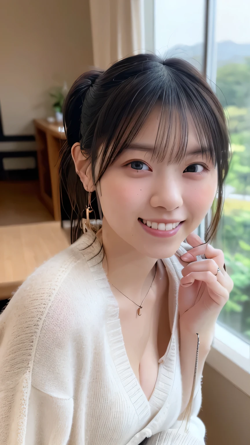 (((masterpiece、Highest quality、Very detailed、Artistic lighting balance that brings out the best in your model、Perfect Anatomy)))、(Surreal)、(Upper Body:1.5、high school girl、Great balance of facial placement)、(Highly detailed CG illustrations)、(Very delicate and beautiful)、Realistic quality、Realistic atmosphere、Realistic human texture、Realistic human touch、Realistic facial muscles、realism、Absolute rules、最高masterpieceのバランス、The most beautiful composition of a woman、Realistic creation and expression、