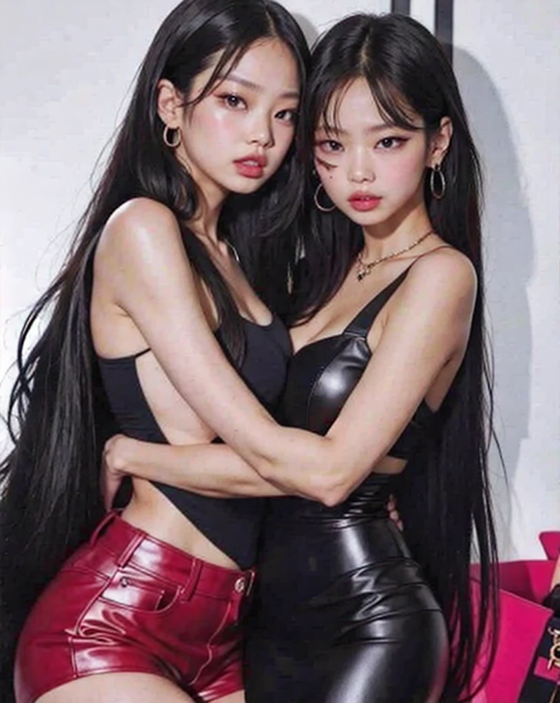 (Full body shot of two identical twins 1.3) (The two of them look like identical clones, wearing the same clothes and posing the same way.) ((Random crawling on all fours to show as much hair as possible:1.8)) ((Beautiful 24-year-old hair model with long black hair, girl with super length Hair, extremely length Hair, extra length Hair, very long, Flowing Hair, very length Hair, length Hair girl, very long, Flowing black hair, length Hair windy, Very long black hair, length, Flowing Hair,Incredibly long-lasting hair, length Hair!!!! Her highest quality hair is long and straight., very long, highest quality black hair, length hair in the center, Highest quality long straight hair, length, straight, beautiful, High quality hair, length and free black highest quality straight hair, length Hair, length and straight, highest quality black hair, Perfect silky straight hair of the highest quality, straight, highest quality black hair, length black straight hair, length, Thin black hair Her hair is long and straight, very long black hair, length hair in the center, length straight hair, length, straight, beautiful hair of the highest quality, length Hair, length, straight black hair, length and free straight black hair, straight black hair)) (Her bangs are perfect.:1.3) (Pure white wall background:1.8. Upper body photo from the knees up) (Japan's most sexy and beautiful 24-year-old beauty model) (She looks at the viewer with a very seductive expression..) ((highest quality)), ((masterpiece)), (Familiar) (Get used to it) Perfect Face (Her skin is a typical Japanese skin color...、And very detailed) (Big Breasts:1.3) (She is wearing a beautiful shiny white camisole.:1.I'Wear 2) (She has a beautiful face and a typical Japanese figure...., Narrow eyes) (She has perfect beautiful makeup and face Lipstick is light red A solid eyeliner) ((Rich 1.4)) (Extremely detailed 8K) (Ultra-fine skin texture 1.4) (Actual, Vibrant:1.4), double eyelid Sharp focus:1.2、Beautiful woman:1.4 Dynamic Lighting (Genuine RAW photos taken by professional photographers) Professional hair shine. (She has a bright and cheerful face) (((途方もなくlengthBlack hair 1.3))) (length, Shiny black hair, その女性はlengthBlack hairをしている, lengthBlack hair, Waist-length hair, very lengthBlack hair, thick shining black hair, black silky hair, length and shiny hair, lengthBlack hair, length, Flat Hair Ridiculously long hair, Black shiny hair, Very shiny, Abnormally long hair, 厚く輝く異常にlengthBlack hair,Jet black silky hair Her hair is とてもlength and straight length, Voluminous black hair that reaches down to her ankles unusually long black hair, unusually long black hair, Very long black hair) (Her face is slim and dignified.., length, Narrow eyes..々Nice face) (They both wear the same white lingerie)