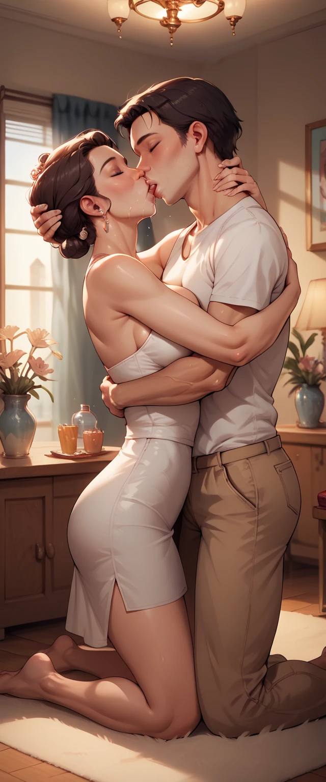 High-quality images of couples: blond man (Tall、Statue-like、Handsome and、Brave young man、Blue eyes、Curly golden hair、Wearing a grey antique military uniform) A woman with black hair (long straight black hair、Long Bangs、Blackberry eyes、A beautiful young femme fatale、naked、PRİNCESS、Hugging。They are in love with each other。Created by Boris Vallejo「Ideal Anatomy」The sketch of、It is characterized by being very detailed.。masterpiece、Detailed study of the face、Beautiful Face、Features of Beautiful Face、Perfect Image、Realistic shots、Detailed study of the face、Full body image、8k、Detailed Images、Highly detailed illustration、A true masterpiece of the highest quality、Careful drawing。Bare Skin、Gown and naked watercolor、

Gothic、Romance Black Panties、

Large drops of sweat、Dripping Sweat、A look of ecstasy as she spreads her legs wide、Fierce love
