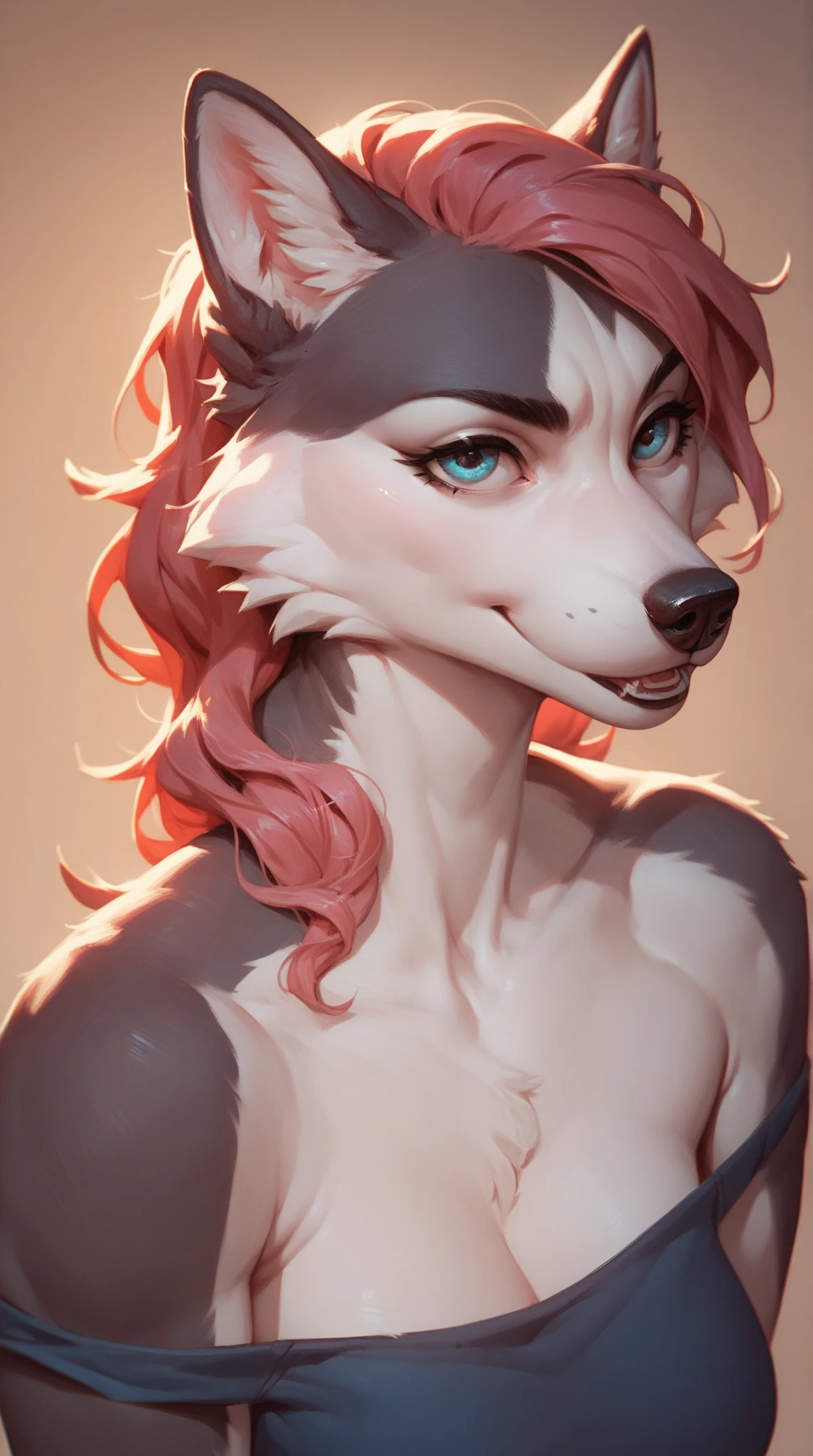 Sexy furry husky nerd woman big size cilicone tits
