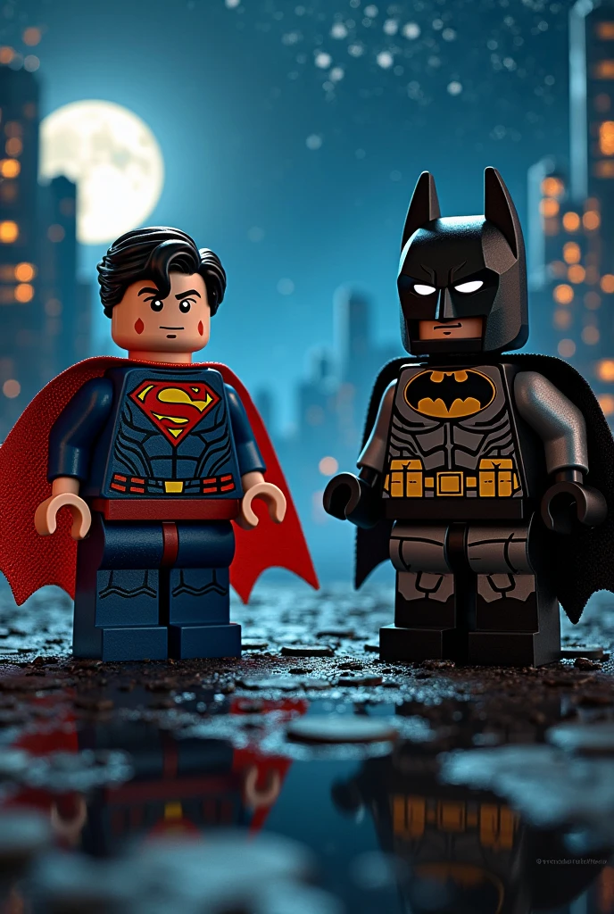 LEGO Art Superman and Batman，Night scene