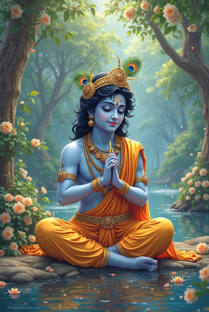 Lord Krishna,lying on aaswathama