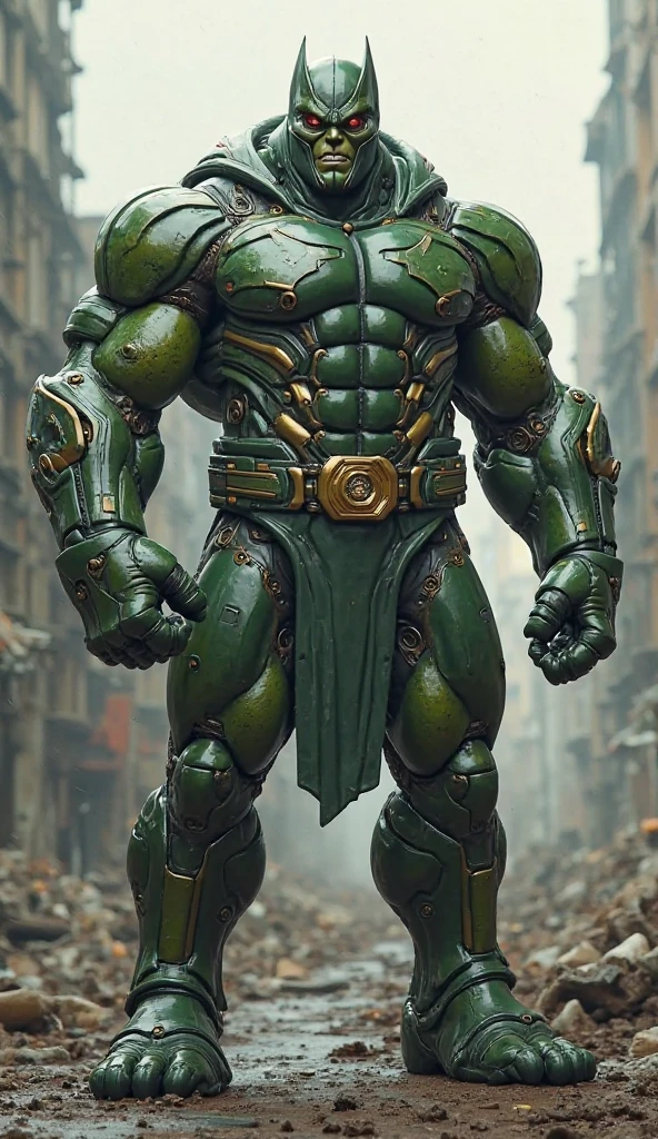 Strongman, green hair, cyber