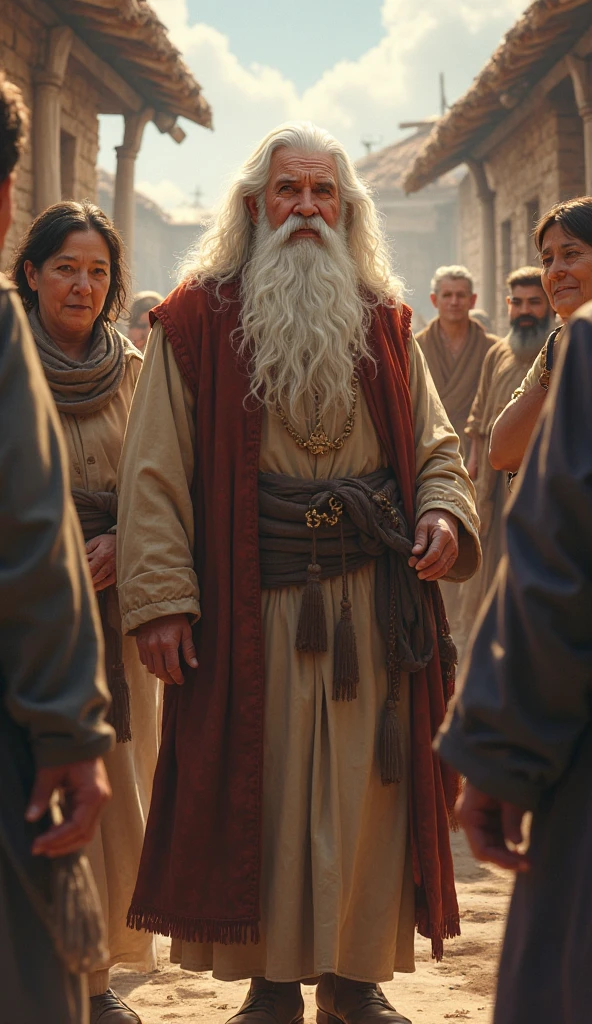 On the street of a beautiful village came a man, Islamic dervish Baba stood and spoke for two