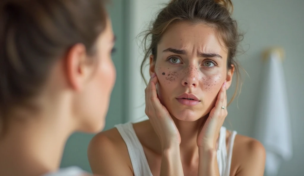 23-year-old woman covered her nose because of the unpleasant smell and felt uncomfortable