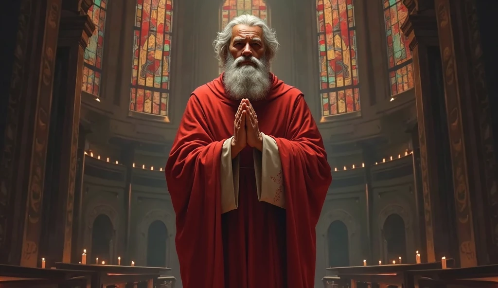 Saint In Robe Create the image of Saint Andrew the Catholic saint. With his reddish ...