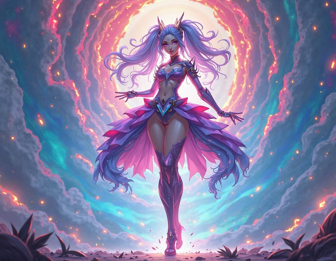 [Jinx League of Legends], Jinx haha, masterpiece, (best quality: 1.2), (high resolution), (top quality), (8k, 4K, Wheels within wheels), (whole body), Short pink