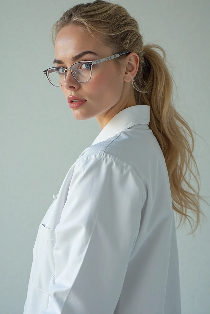 (best quality, high-res, ultra-detailed, realistic:1.37), masterpiece:1.2, 1girl:1.1, solo, 23 years old, adult:1.1, in nose ring, aqua eyes:1.1, 167cm, pale skin, glasses, green shirt, jeans, concept artists, studio lighting, portrait
